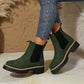 Women's Solid Elastic Low Heel Ankle Boots