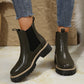 Women's Solid Elastic Low Heel Ankle Boots