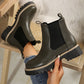 Women's Solid Elastic Low Heel Ankle Boots