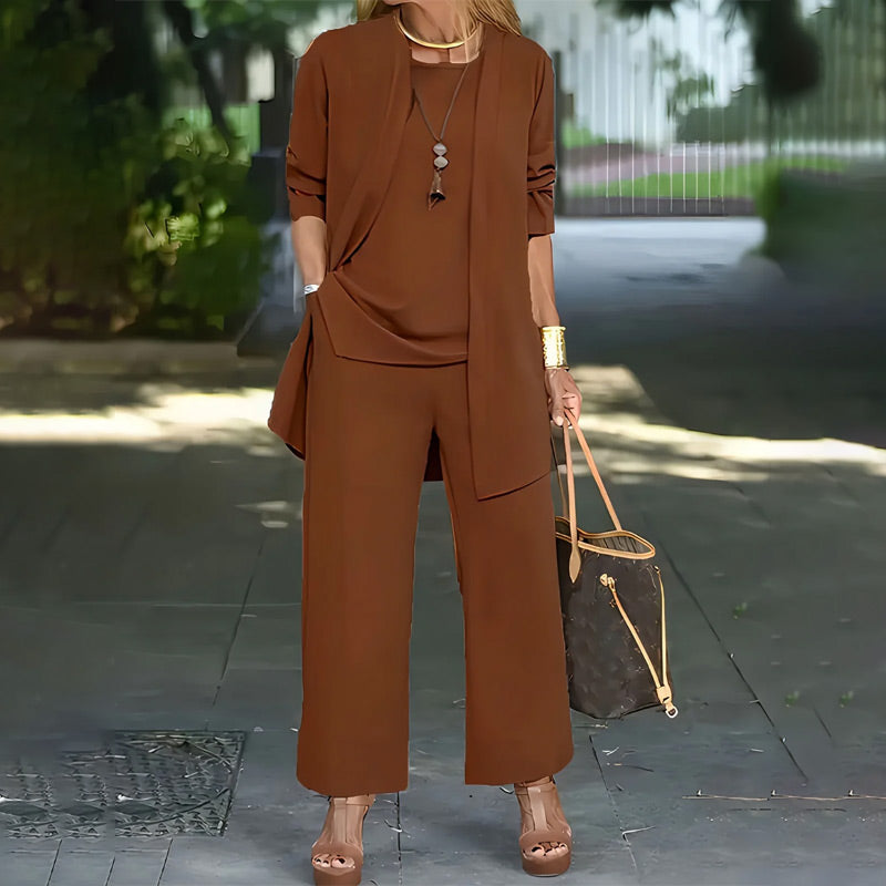 Elegantes 3-teiliges Relaxed Fit Set für Damen