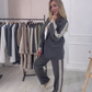 Modisches 2-teiliges Set aus gestreiftem Blazer und Hose