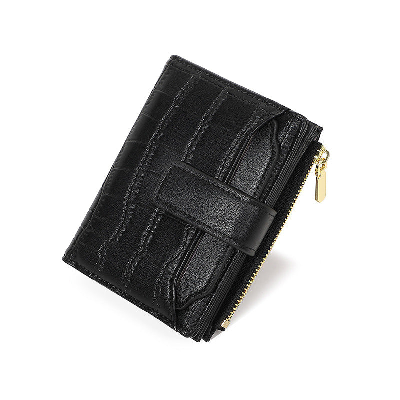 Kompakte einfarbige Damenbrieftasche