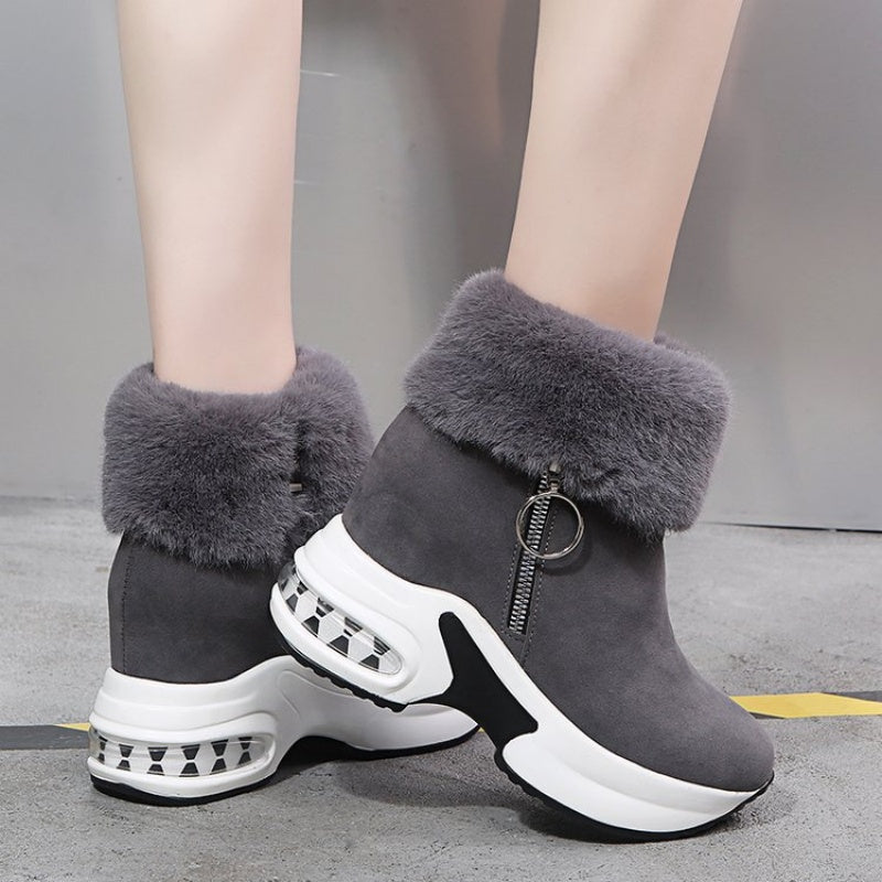 🔥Beliebtes Produkt ！✨Plüschige, warme, höhenverstärkende Stiefeletten für Damen, ein Must-have für Herbst und Winter, modische, bequeme und vielseitige Schuhe🥰