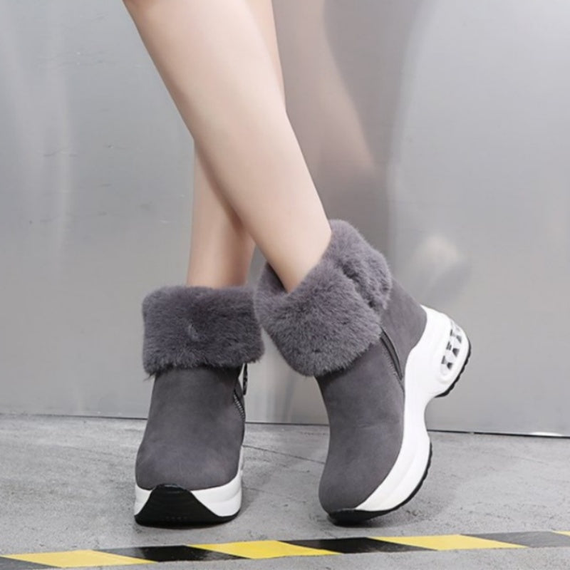 🔥Beliebtes Produkt ！✨Plüschige, warme, höhenverstärkende Stiefeletten für Damen, ein Must-have für Herbst und Winter, modische, bequeme und vielseitige Schuhe🥰