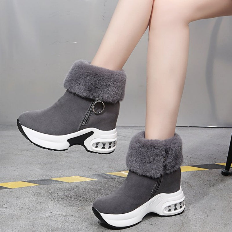 🔥Beliebtes Produkt ！✨Plüschige, warme, höhenverstärkende Stiefeletten für Damen, ein Must-have für Herbst und Winter, modische, bequeme und vielseitige Schuhe🥰