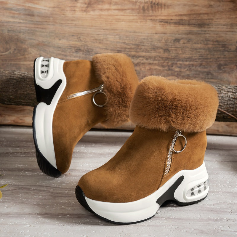 🔥Beliebtes Produkt ！✨Plüschige, warme, höhenverstärkende Stiefeletten für Damen, ein Must-have für Herbst und Winter, modische, bequeme und vielseitige Schuhe🥰