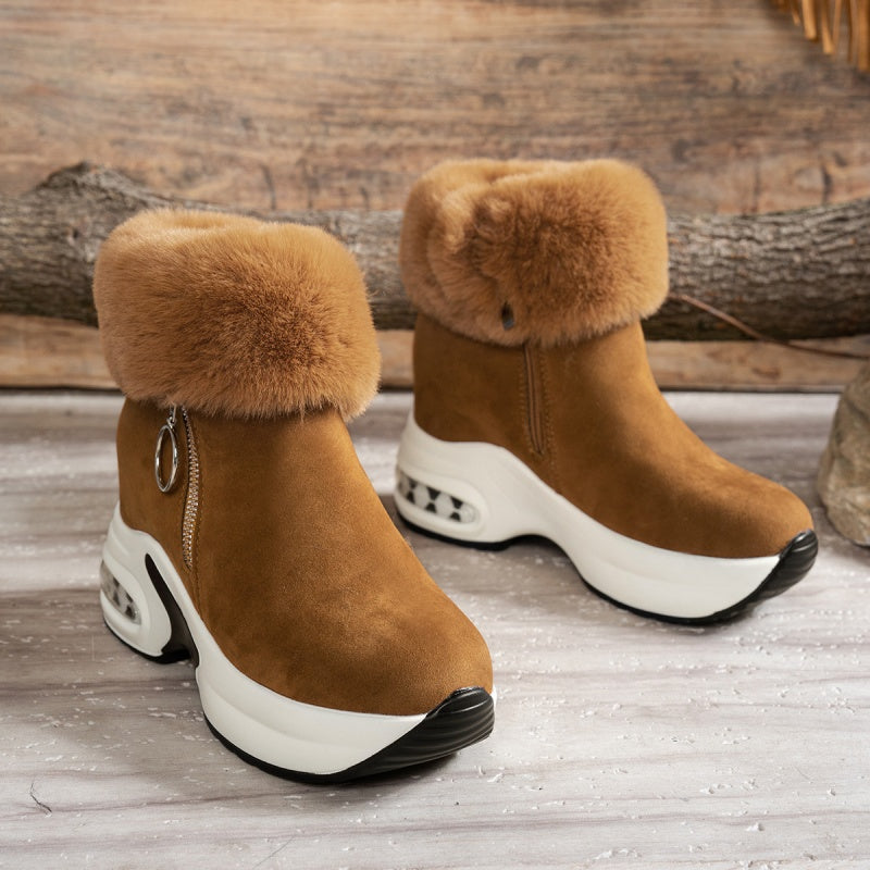 🔥Beliebtes Produkt ！✨Plüschige, warme, höhenverstärkende Stiefeletten für Damen, ein Must-have für Herbst und Winter, modische, bequeme und vielseitige Schuhe🥰