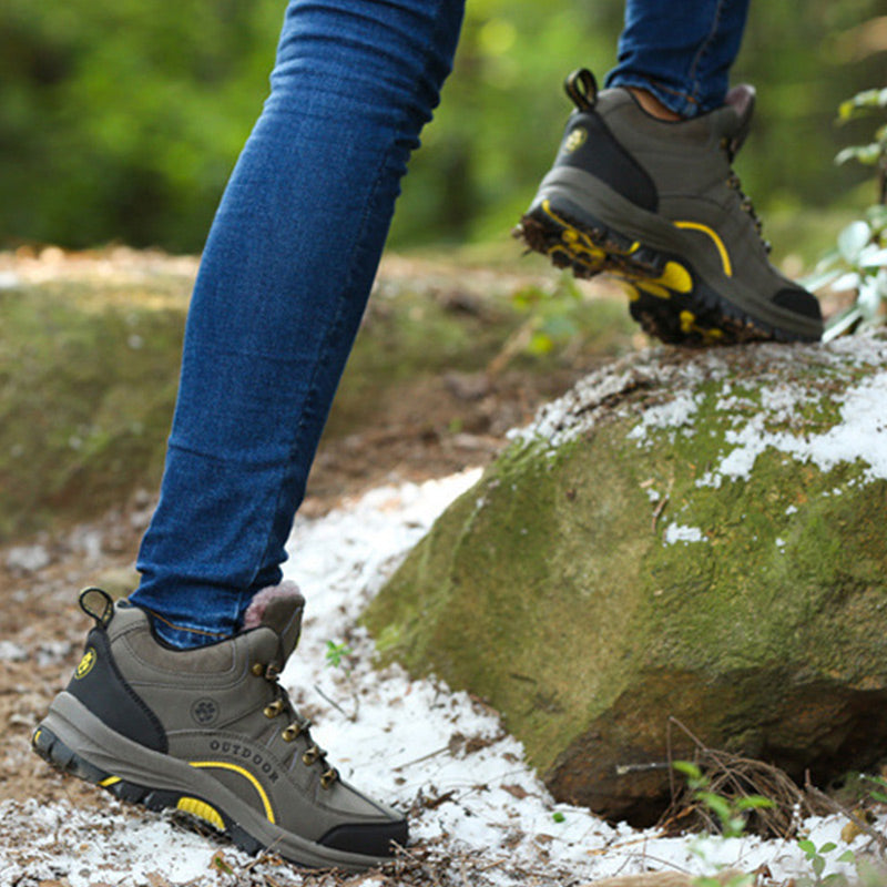 Unisex Outdoor-Wanderschuhe mit Kunstplüsch-Futter -👍Wasserdicht, rutschfest, verschleißfest!