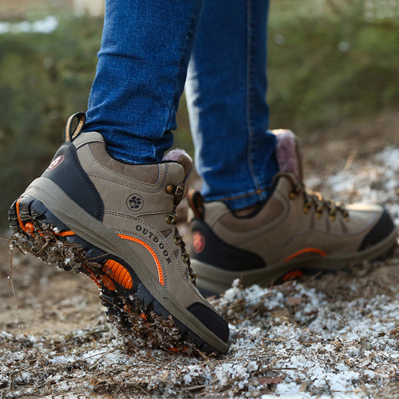 Unisex Outdoor-Wanderschuhe mit Kunstplüsch-Futter -👍Wasserdicht, rutschfest, verschleißfest!