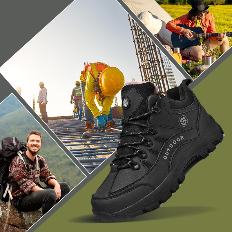 Unisex Outdoor-Wanderschuhe mit Kunstplüsch-Futter -👍Wasserdicht, rutschfest, verschleißfest!