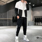 Bequeme Color-Block-Kapuzenjacke und Kordelzughose für Herren