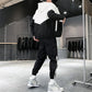 Bequeme Color-Block-Kapuzenjacke und Kordelzughose für Herren