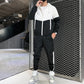 Bequeme Color-Block-Kapuzenjacke und Kordelzughose für Herren