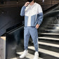 Bequeme Color-Block-Kapuzenjacke und Kordelzughose für Herren