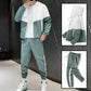 Bequeme Color-Block-Kapuzenjacke und Kordelzughose für Herren