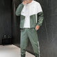 Bequeme Color-Block-Kapuzenjacke und Kordelzughose für Herren