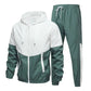 Bequeme Color-Block-Kapuzenjacke und Kordelzughose für Herren