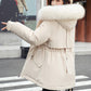 Bestes Geschenk - Damen-Wintermantel mit lockerer Kapuze und dickem synthetischem Fleece