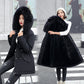 Bestes Geschenk - Damen-Wintermantel mit lockerer Kapuze und dickem synthetischem Fleece