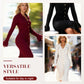 💖AKTION ZUM LETZTEN TAG – 50 % RABATT 💖 Herbstkleid mit V-Ausschnitt und Knopfleiste für Damen