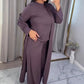 ⏳Nur für kurze Zeit 50 % Rabatt⏰3-teiliges Freizeit-Outfit für Damen (lange Strickjacke, Oberteil und Hose)👚👖