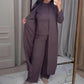 ⏳Nur für kurze Zeit 50 % Rabatt⏰3-teiliges Freizeit-Outfit für Damen (lange Strickjacke, Oberteil und Hose)👚👖