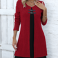 💃Solange der Vorrat reicht 50 % Rabatt!🎉Damenkleid in A-Linie, knielang, mit angedeutetem Zweiteiler-Look