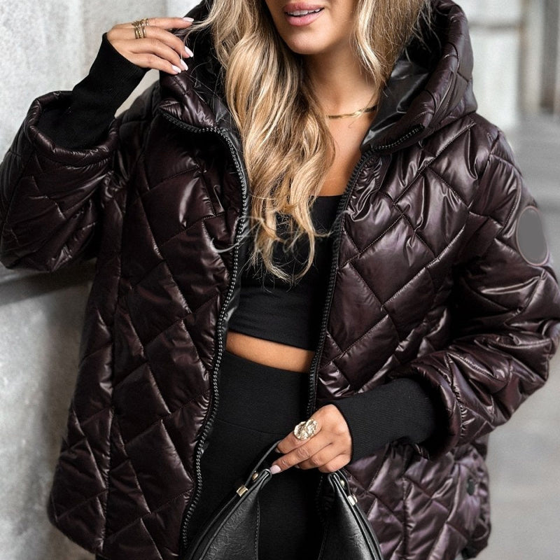 🎅🎁Weihnachtsangebot – 50 % Rabatt⏳Damen Pufferjacke mit Diamant-Steppmuster