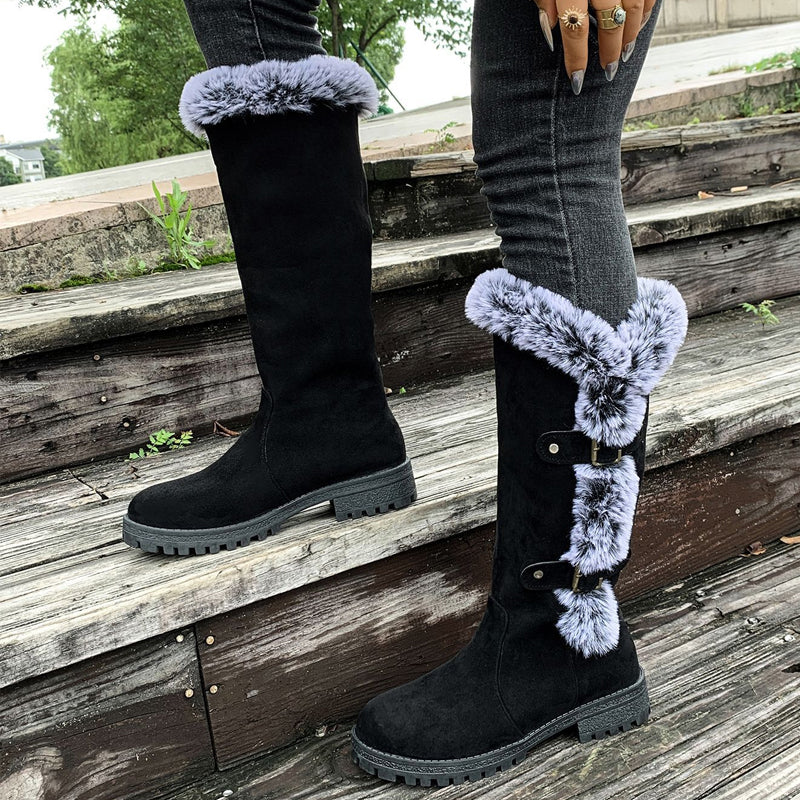 📢📢50%Rabatt!!!🎉✨Damen Schneestiefel in mittlerer Wadenhöhe mit dicker Kunstplüsch-Fütterung
