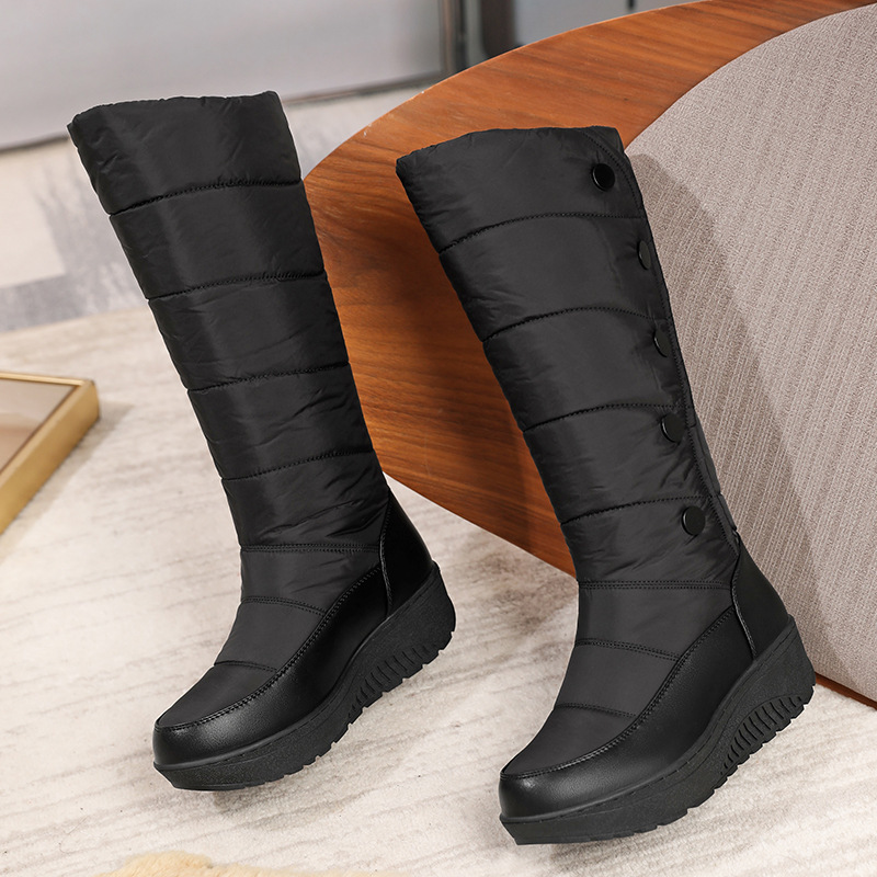 Warm gefütterte, wasserdichte kniehohe Schneestiefel für Damen