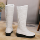 Warm gefütterte, wasserdichte kniehohe Schneestiefel für Damen
