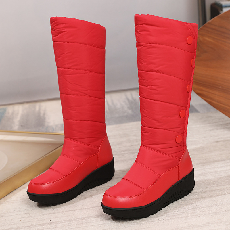 Warm gefütterte, wasserdichte kniehohe Schneestiefel für Damen