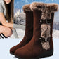 Damen-Schneestiefel bis zur Wade mit Plüschbesatz
