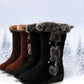 Damen-Schneestiefel bis zur Wade mit Plüschbesatz