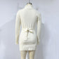 Damen-Rippstrick-Bodycon-Pulloverkleid
