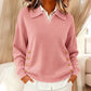 Damenmode Einfarbiger Pullover mit V-Ausschnitt
