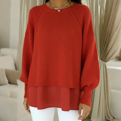 Damen-Pullover aus Strick, 2-teilig, Imitat