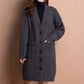 Langer Damen-Strickcardigan mit V-Ausschnitt und Taschen