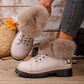 Damen-Ankle-Boots mit Kunstpelzbesatz