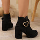 Damen-Ankle-Boots mit Blockabsatz und seitlichem Reißverschluss