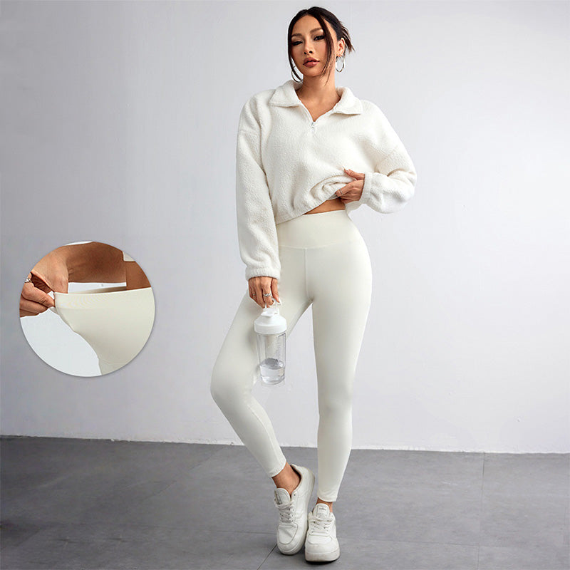 Dreiteiliges Sport-Set für Damen mit hohem Bund, ideal für Yoga und Entspannung