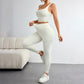 Dreiteiliges Sport-Set für Damen mit hohem Bund, ideal für Yoga und Entspannung