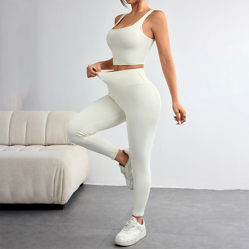 Dreiteiliges Sport-Set für Damen mit hohem Bund, ideal für Yoga und Entspannung