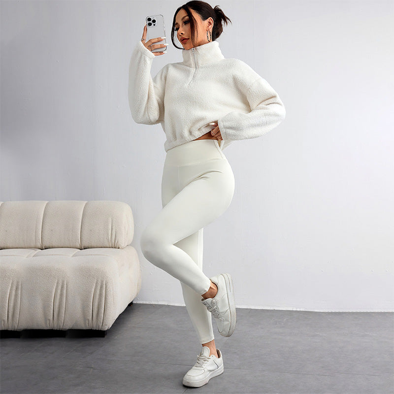 Dreiteiliges Sport-Set für Damen mit hohem Bund, ideal für Yoga und Entspannung