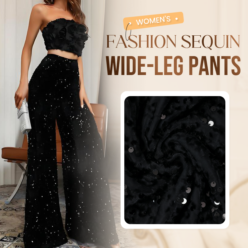 💖 Letzter Tag Verkauf 50% Rabatt 💃 Damen Mode Paillette Breitbeinhose