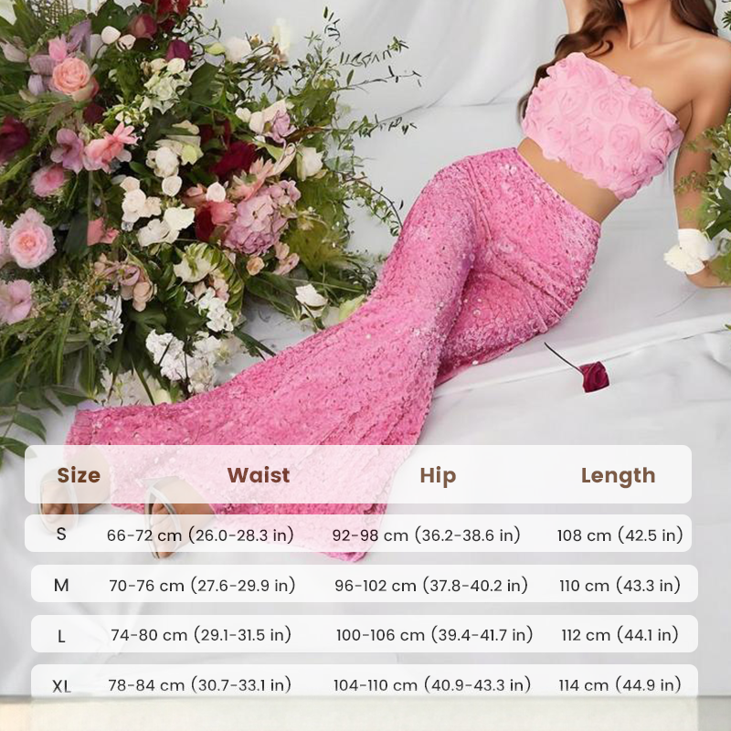 💖 Letzter Tag Verkauf 50% Rabatt 💃 Damen Mode Paillette Breitbeinhose