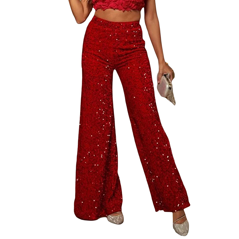 💖 Letzter Tag Verkauf 50% Rabatt 💃 Damen Mode Paillette Breitbeinhose