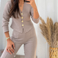 🧶 2-teiliges Set aus lässiger Strickjacke und Hose für Damen – weiches, dehnbares Material für den Alltag