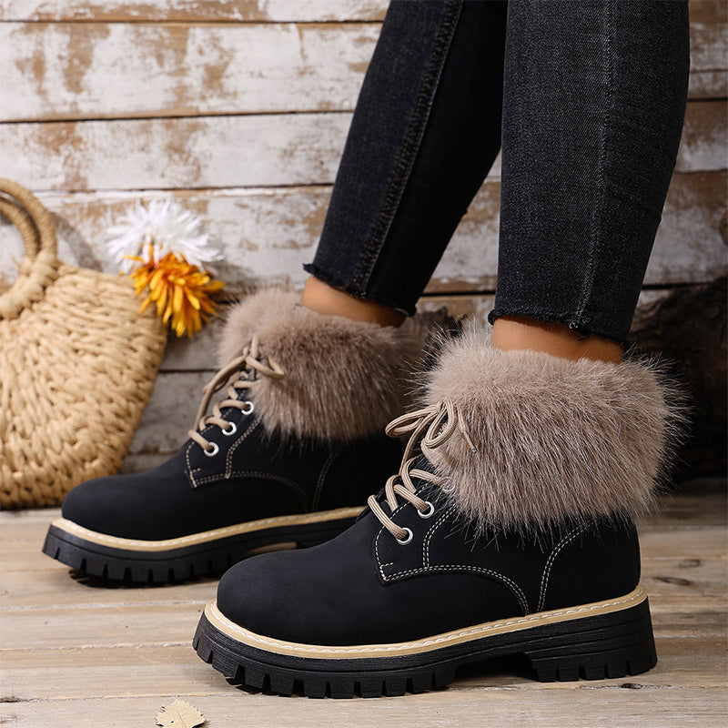Damen-Winter-Schnürstiefeletten