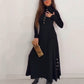 Damen-Maxikleid aus Strick mit ausgestelltem Schnitt